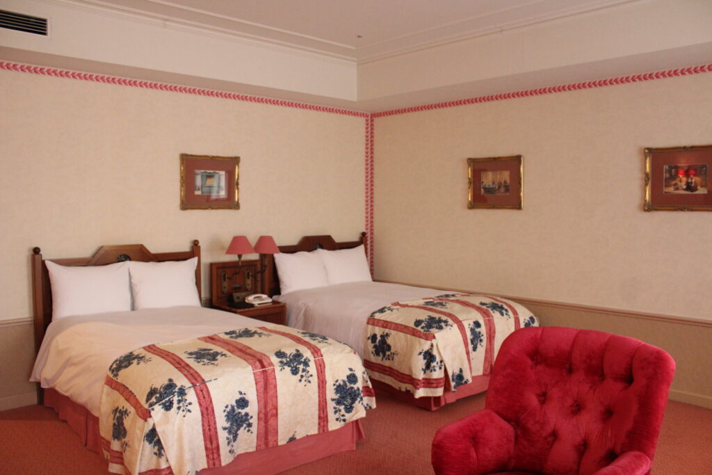 ホテルヨーロッパの客室。