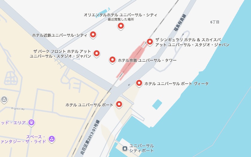 USJホテルのマップ。