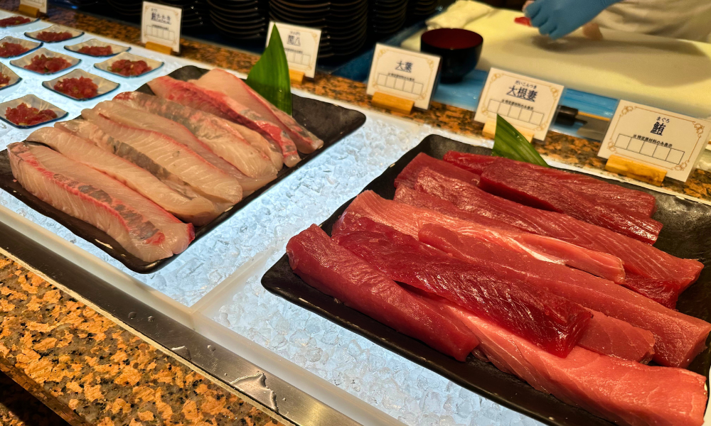 飯坂ホテルジュラクの夕食バイキング料理