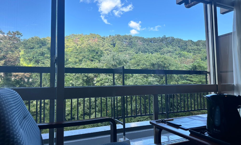 飯坂ホテルジュラクの客室からの景色